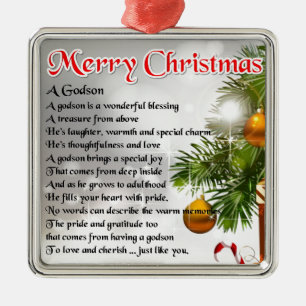 Ornamento De Metal Poema do Godson - design do Natal