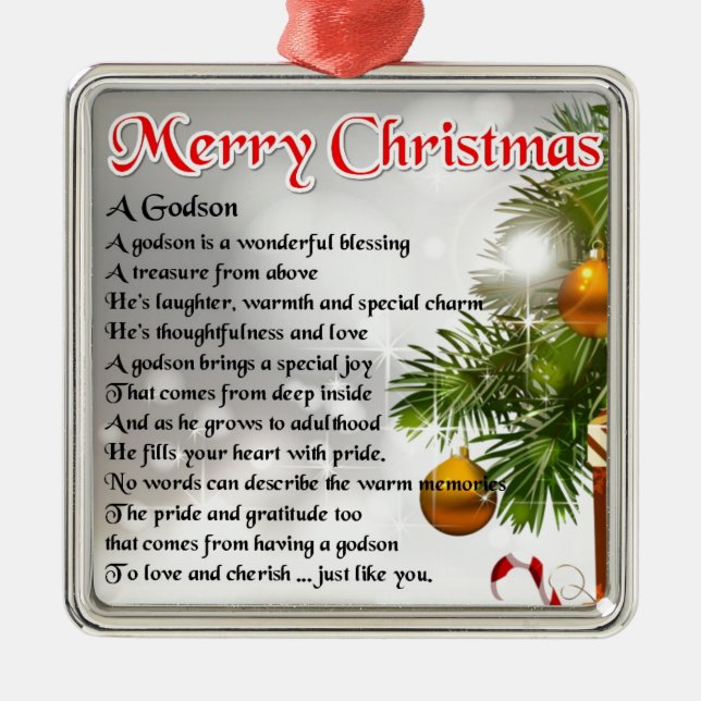 Ornamento De Metal Poema do Godson - design do Natal (Frente)