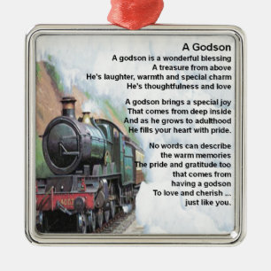 Ornamento De Metal Poema do Godson do trem