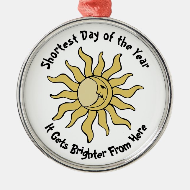 Ornamento De Metal Poema do Solstício de inverno (Frente)