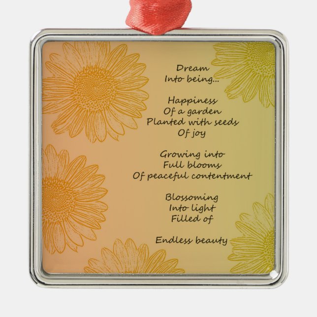 Ornamento De Metal Poema ideal (Frente)