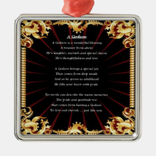 Ornamento De Metal Poema preto do Godson do design