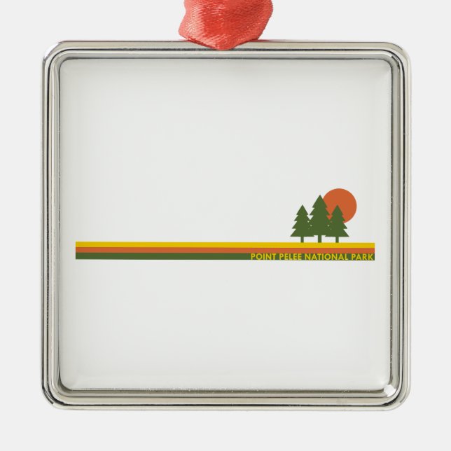 Ornamento De Metal Point Pelee National Park Pine Trees Sun (Frente)