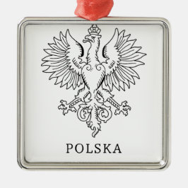 Ornamento De Metal Poland's White Eagle Contemporary State Emblem 