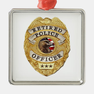 Ornamento De Metal Police_Badge_Retired