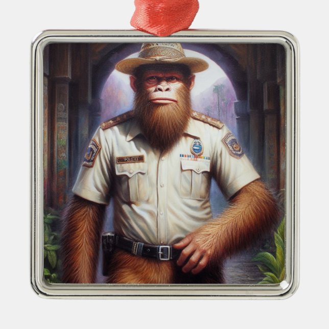 Ornamento De Metal Policial Bigfoot (Frente)