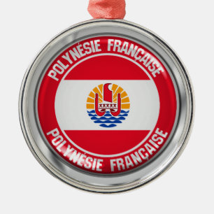 Ornamento De Metal Polinésia Francesa Redonda Emblem