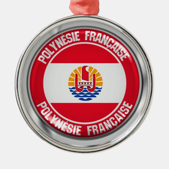Ornamento De Metal Polinésia Francesa Redonda Emblem (Frente)