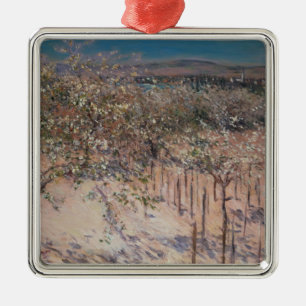 Ornamento De Metal Pomar com florescência de árvores de Apple,