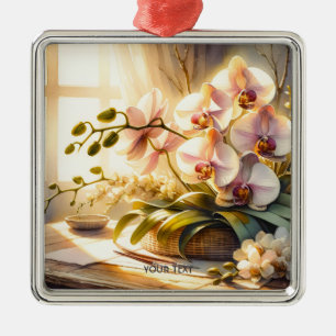 Ornamento De Metal Pomares Rosa Fantasma Cólidos Aquarela