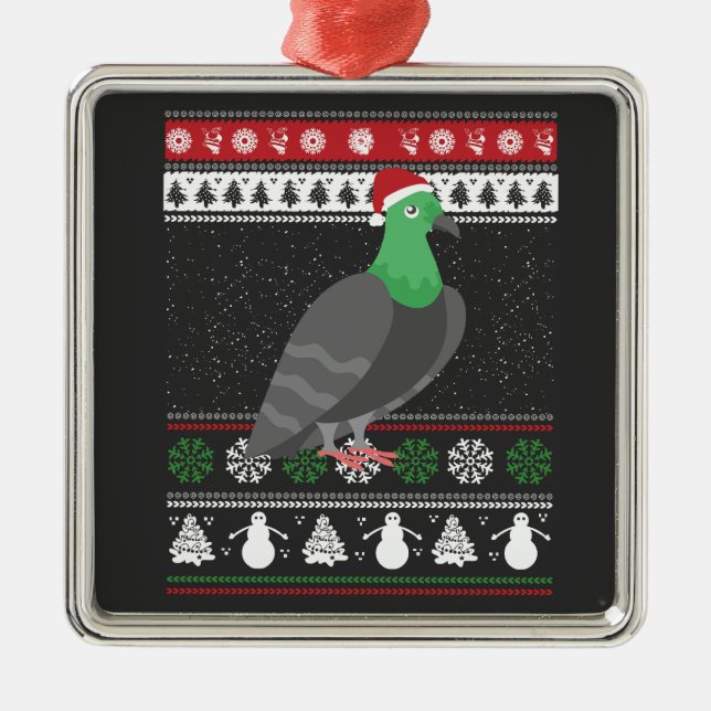 Ornamento De Metal Pombo - Pombo de Natal - Natal Feio (Frente)