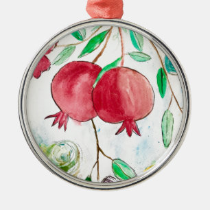 Ornamento De Metal Pomegranato pintura romã Arte de parede