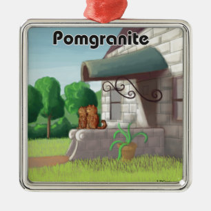 Ornamento De Metal Pomerânia em Granito (Romãgranito) Divertido