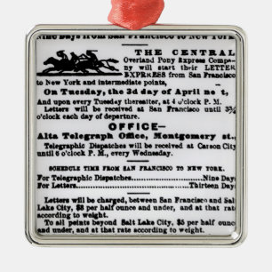 Ornamento De Metal Pony Express, nove dias