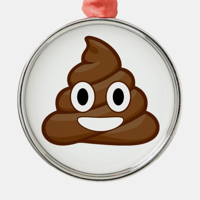 Ornamento De Metal poop emoji (Frente)