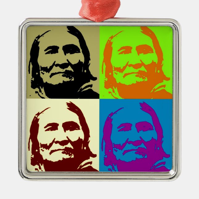 Ornamento De Metal Pop Art Freedom Fighter Geronimo (Frente)