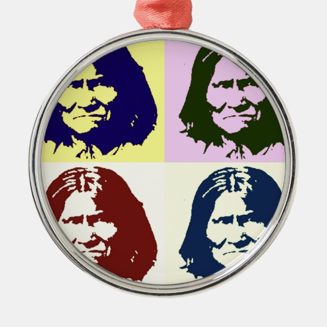 Ornamento De Metal Pop Art Geronimo (Frente)