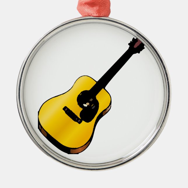 Ornamento De Metal Pop Art Guitar (Frente)