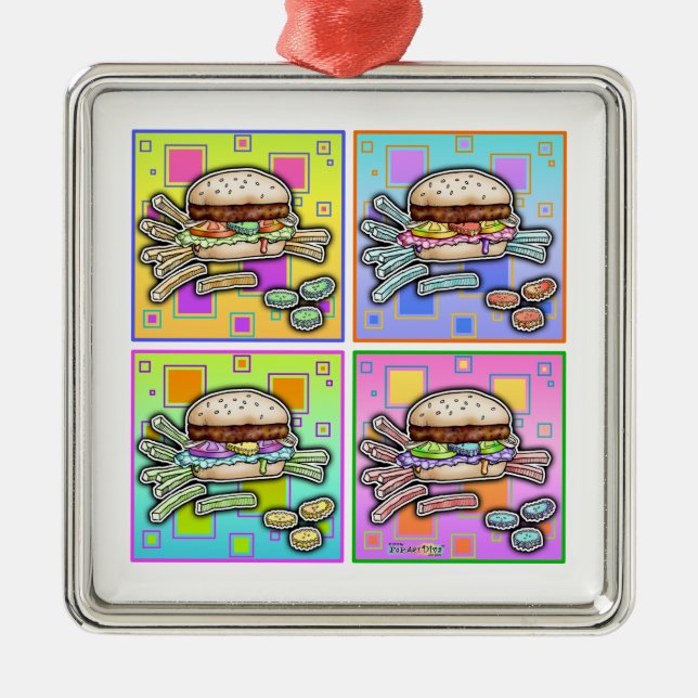 Ornamento De Metal Pop Art HAMBURGER HANGING ORNAMENT (Frente)