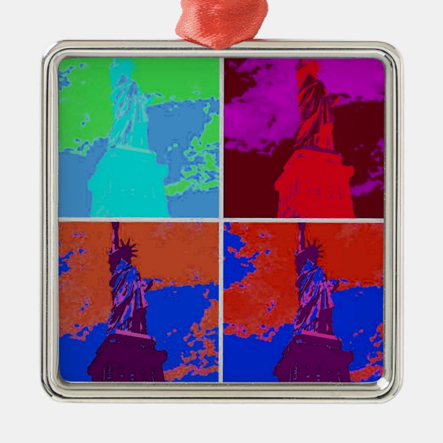 Ornamento De Metal Pop Art Style Estátua da Liberdade (Frente)