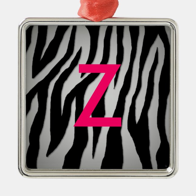 Ornamento De Metal Pop Zebra (Frente)