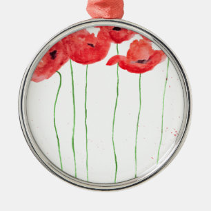 Ornamento De Metal Poppies