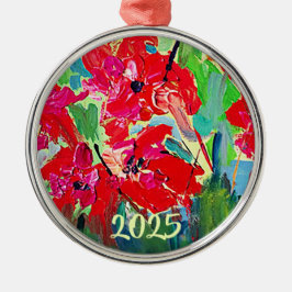 Ornamento De Metal Poppies Year