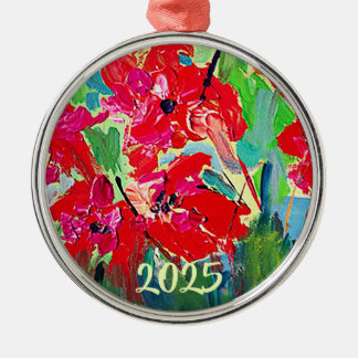 Ornamento De Metal Poppies Year
