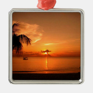 Ornamento De Metal Pôr do Sol de Verão
