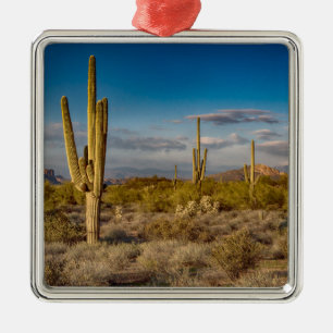 Ornamento De Metal Por do sol do cacto na arizona