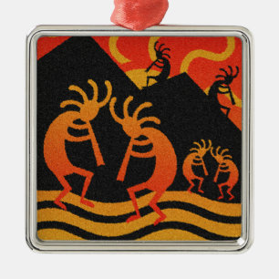 Ornamento De Metal Por do sol Kokopelli do deserto do sudoeste