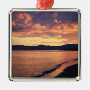 Ornamento De Metal Por do sol na praia