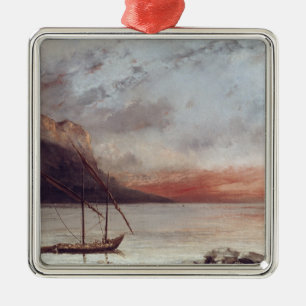 Ornamento De Metal Por do sol sobre o lago Leman, 1874