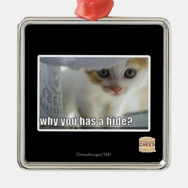 Ornamento De Metal Por que você tem um esconderijo? (Frente)
