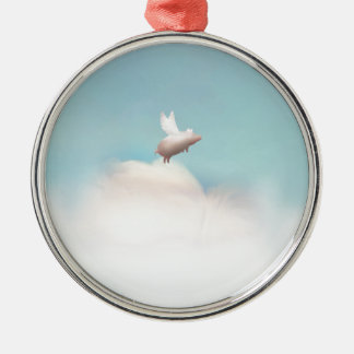 Ornamento De Metal porco com asas