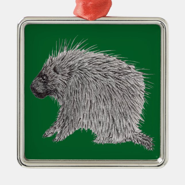 Ornamento De Metal Porcupine (Frente)