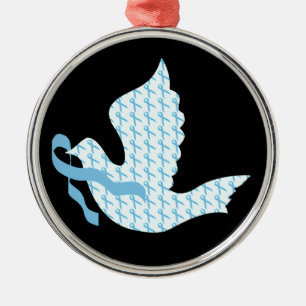 Ornamento De Metal Porta da Fita Azul de Esperança - Cancer da Prósta