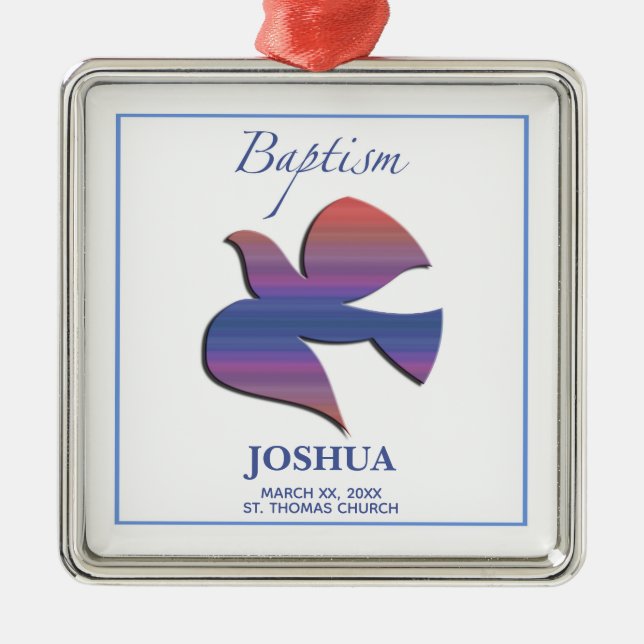 Ornamento De Metal Porta de batismo adulto personalizável (Frente)