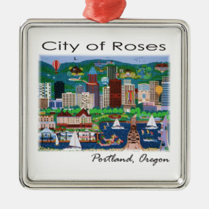 Ornamento De Metal Portland~ A Cidade das Rosas