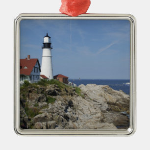 Ornamento De Metal Portland Head Light, Cabo Elizabeth, Maine,