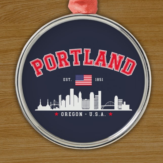 Ornamento De Metal Portland Modern Skyline city (Criador carregado)