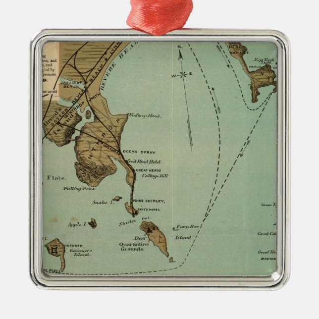 Ornamento De Metal Porto de Boston (Frente)