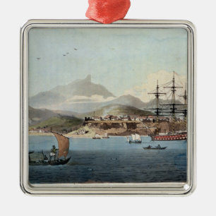 Ornamento De Metal Porto Praya na ilha de St. Jago, chapeia 4 para