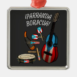 Ornamento De Metal Porto Rico Flag Parranda Boricua T-Shirt