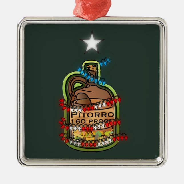 Ornamento De Metal Porto Rico Tradicional Bebe Boricua Xmas (Frente)