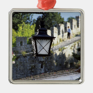 Ornamento De Metal Portugal, Obidos. Poste de iluminação em ferro e s