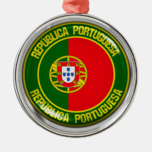 Ornamento De Metal Portugal Round Emblem