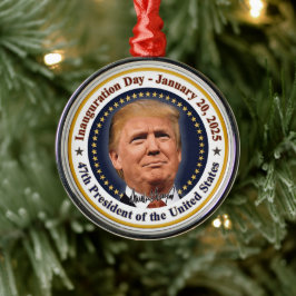 Ornamento De Metal Posse do Presidente Trump Dia 20 de Janeiro de 202