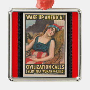 Ornamento De Metal Poster de Acordar Up America