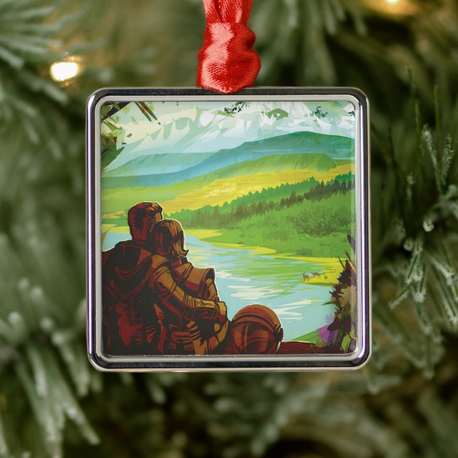 Ornamento De Metal Poster de viagens Espacial Retroativo E Missão De  (Árvore)